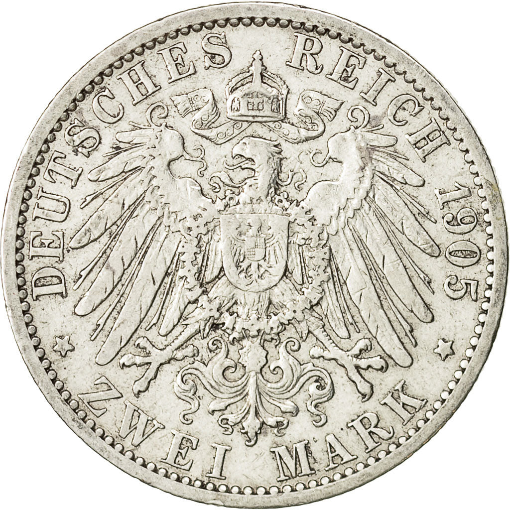 Coin, German States, PRUSSIA, Wilhelm II, 2 Mark, 1905, Berlin, EF(40-45)