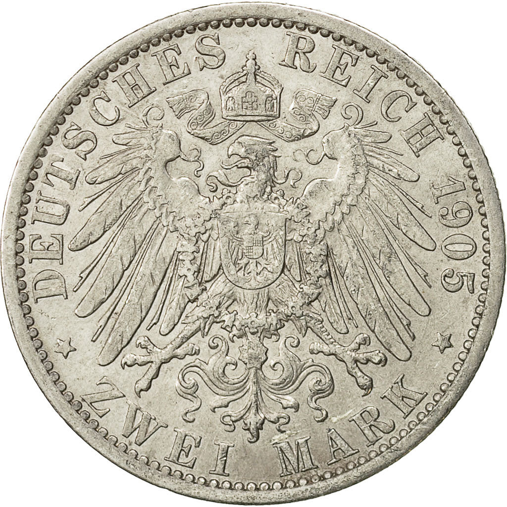 Coin, German States, PRUSSIA, Wilhelm II, 2 Mark, 1905, Berlin, EF(40-45)