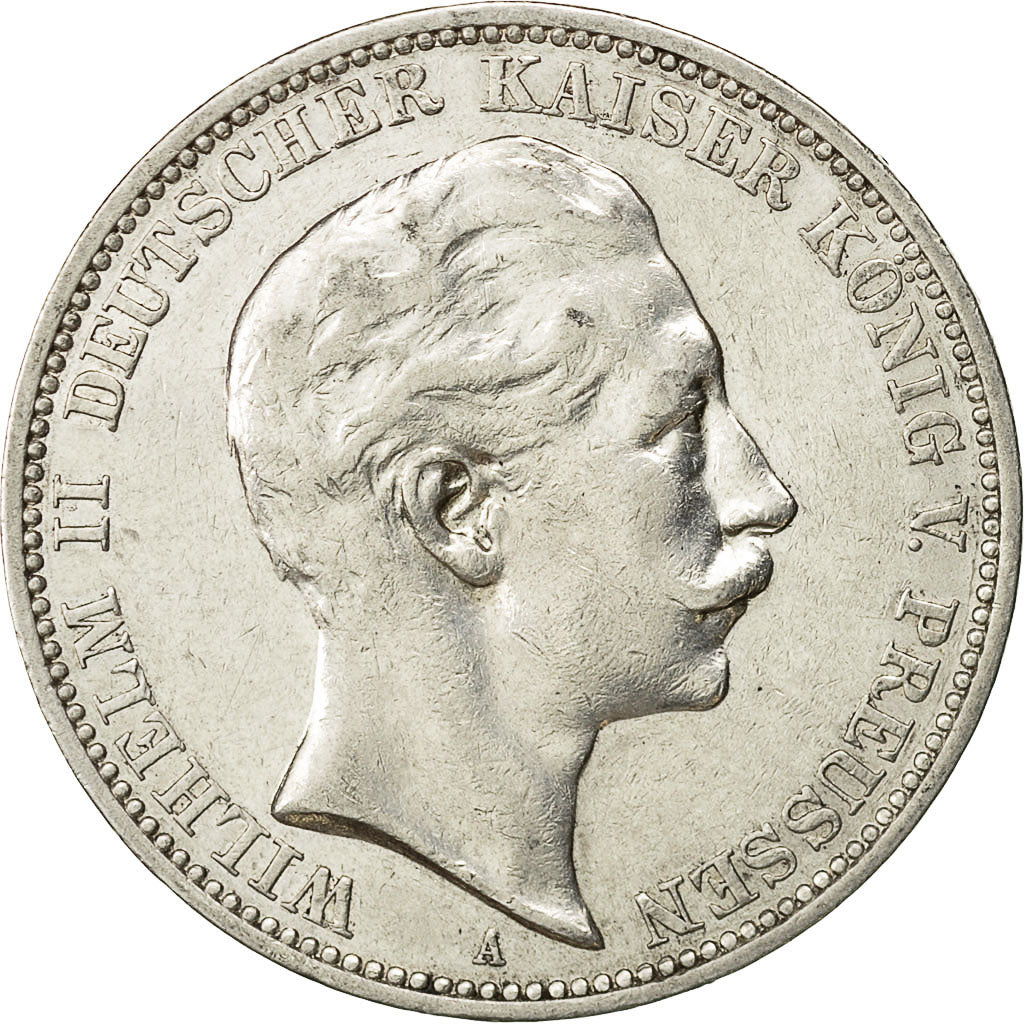 Coin, German States, PRUSSIA, Wilhelm II, 3 Mark, 1910, Berlin, EF(40-45)