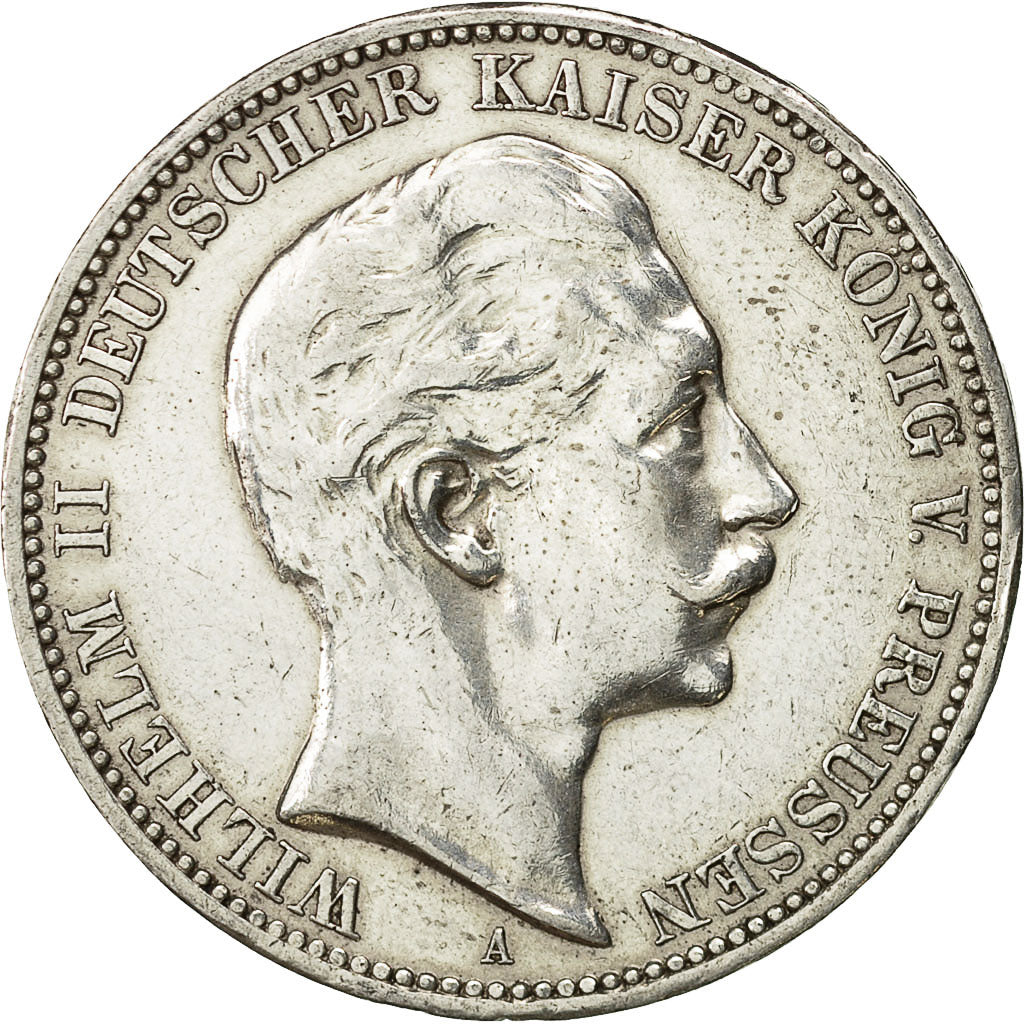 Coin, German States, PRUSSIA, Wilhelm II, 3 Mark, 1911, Berlin, EF(40-45)