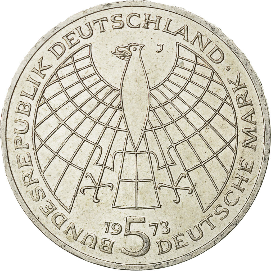 Coin, GERMANY - FEDERAL REPUBLIC, 5 Mark, 1973, Hamburg, Germany, AU(55-58)