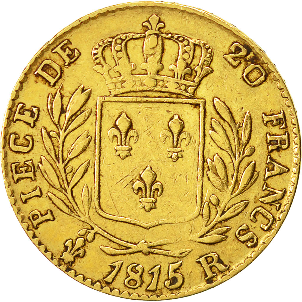 Münze, Frankreich, Louis XVIII, Louis XVIII, 20 Francs, 1815, London, SS, Gold