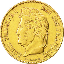 Moneta, Francia, Louis-Philippe, 40 Francs, 1838, Paris, MB+, Oro, KM:747.1