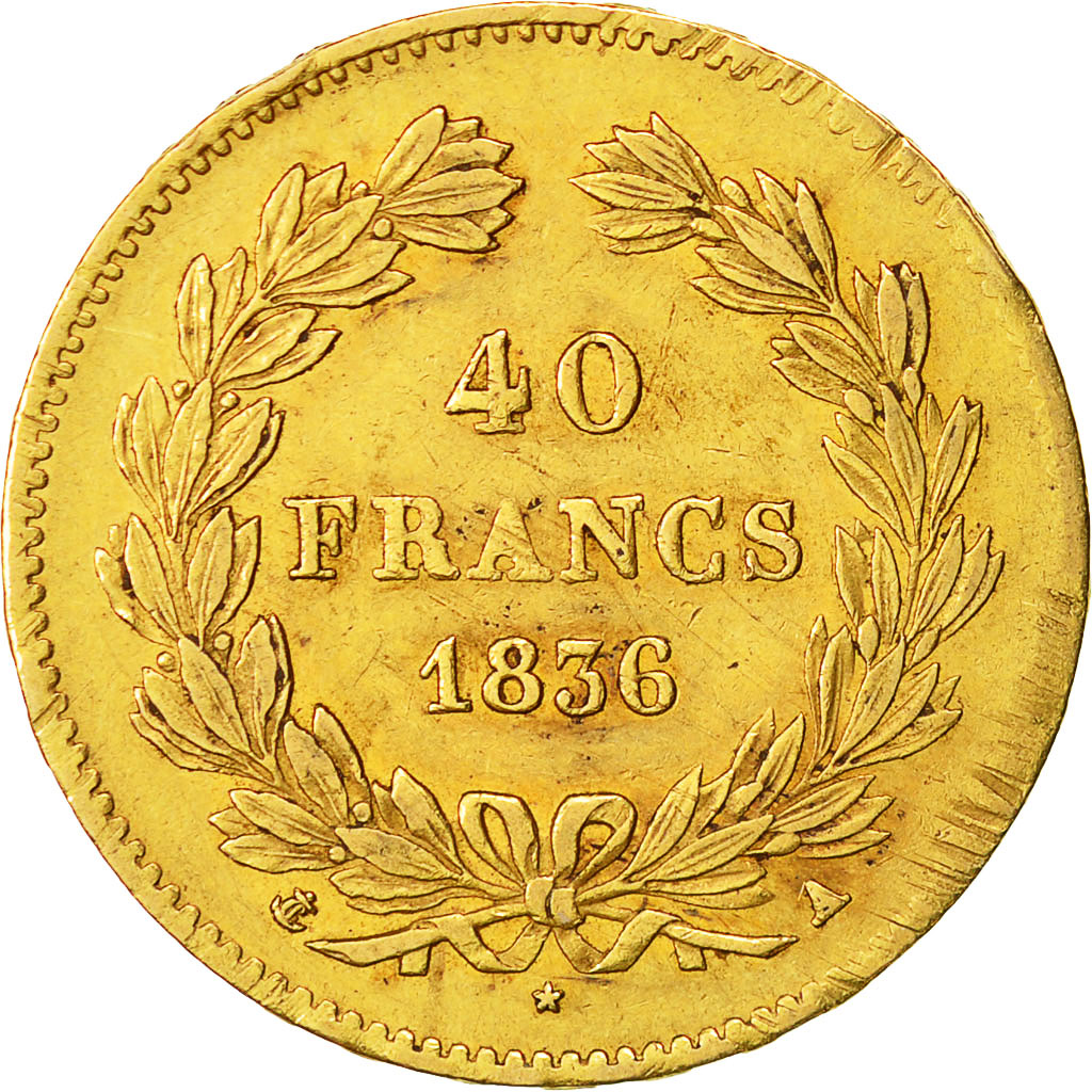 Monnaie, France, Louis-Philippe, 40 Francs, 1836, Paris, TTB+, Or, KM:747.1