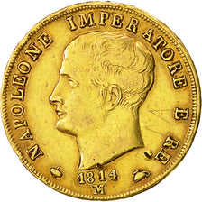Monnaie, États italiens, KINGDOM OF NAPOLEON, Napoleon I, 40 Lire, 1814, Milan