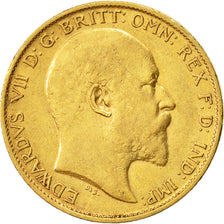 Coin, Great Britain, Edward VII, 1/2 Sovereign, 1902, EF(40-45), Gold, KM:804