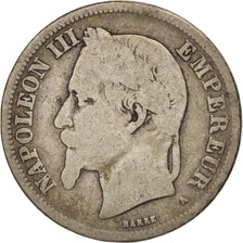 France, Napoleon III, 2 Francs, 1870 BB, Strasbourg, Argent, KM:807.2