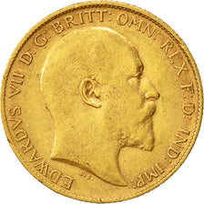 Coin, Great Britain, Edward VII, 1/2 Sovereign, 1907, EF(40-45), Gold, KM:804