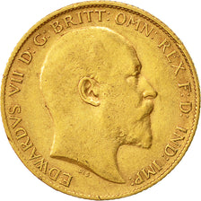 Moneda, Gran Bretaña, Edward VII, 1/2 Sovereign, 1907, MBC, Oro, KM:804