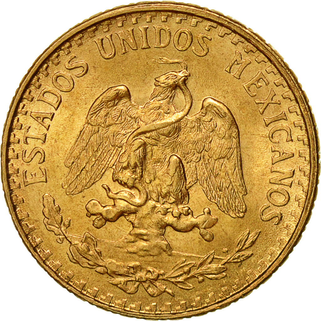 Coin, Mexico, 2 Pesos, 1945, Mexico City, Restrike, MS(60-62), Gold, KM:461