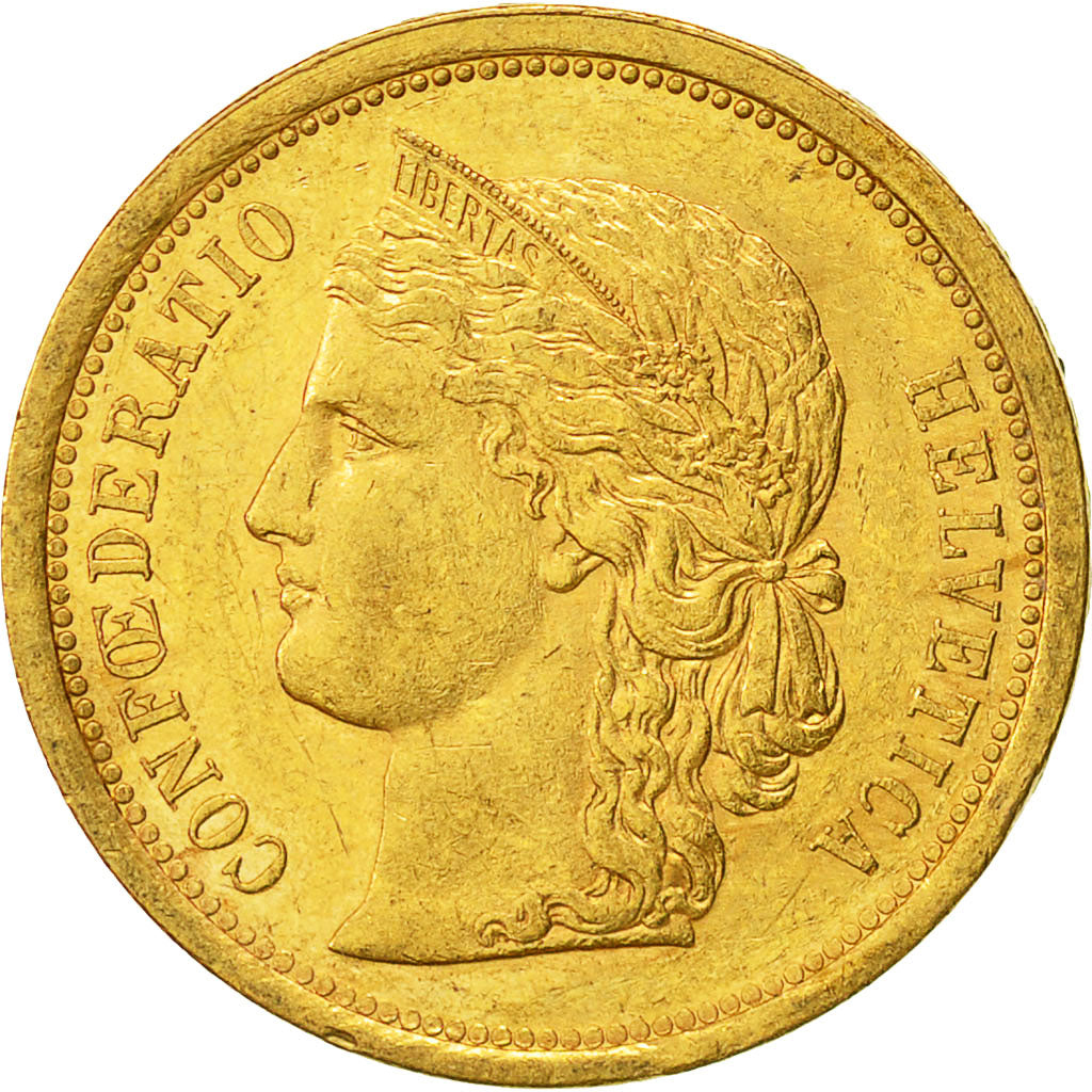 Moneda, Suiza, 20 Francs, 1886, Bern, MBC+, Oro, KM:31.3