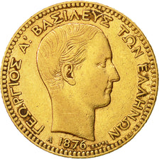 Moneta, Grecia, George I, 20 Drachmai, 1876, Paris, BB, Oro, KM:49