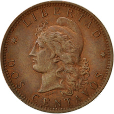 Coin, Argentina, 2 Centavos, 1890, AU(55-58), Bronze, KM:33