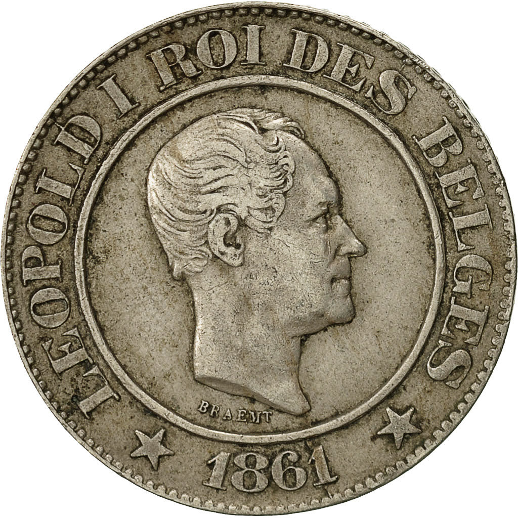 Coin, Belgium, Leopold I, 20 Centimes, 1861, EF(40-45), Copper-nickel, KM:20