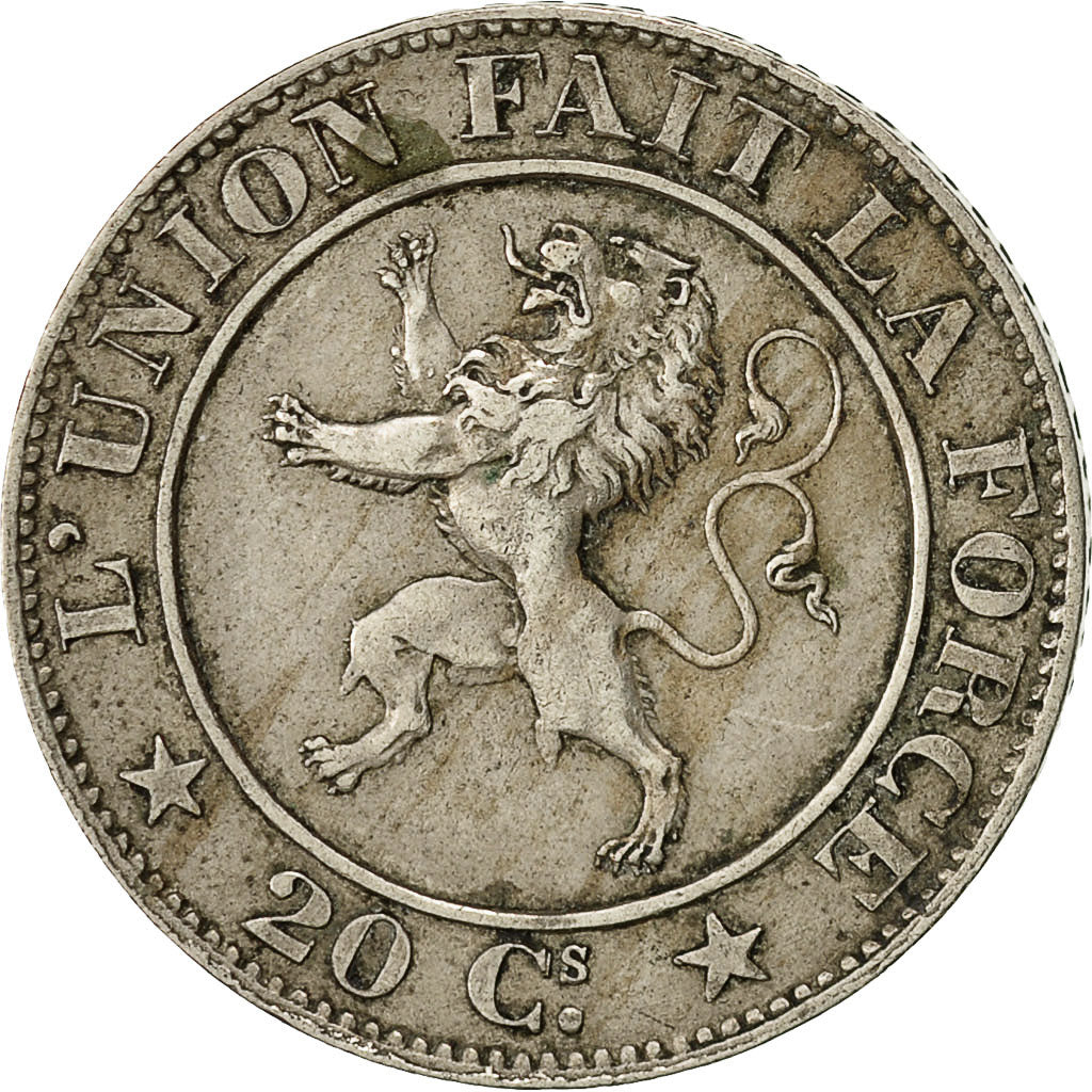 Coin, Belgium, Leopold I, 20 Centimes, 1861, EF(40-45), Copper-nickel, KM:20