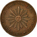 Coin, Uruguay, 20 Centesimos, 1857, Lyons, France, EF(40-45), Copper, KM:9