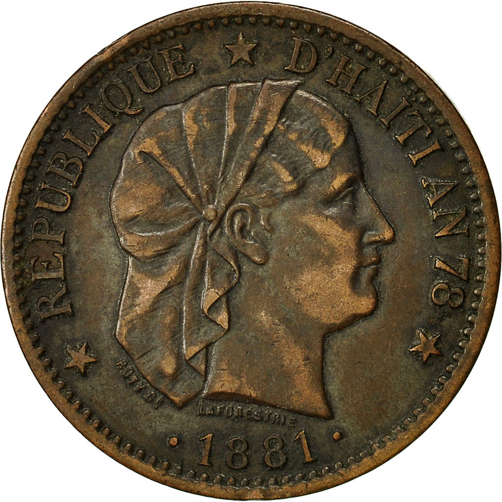 Coin, Haiti, 2 Centimes, 1881, EF(40-45), Bronze, KM:43