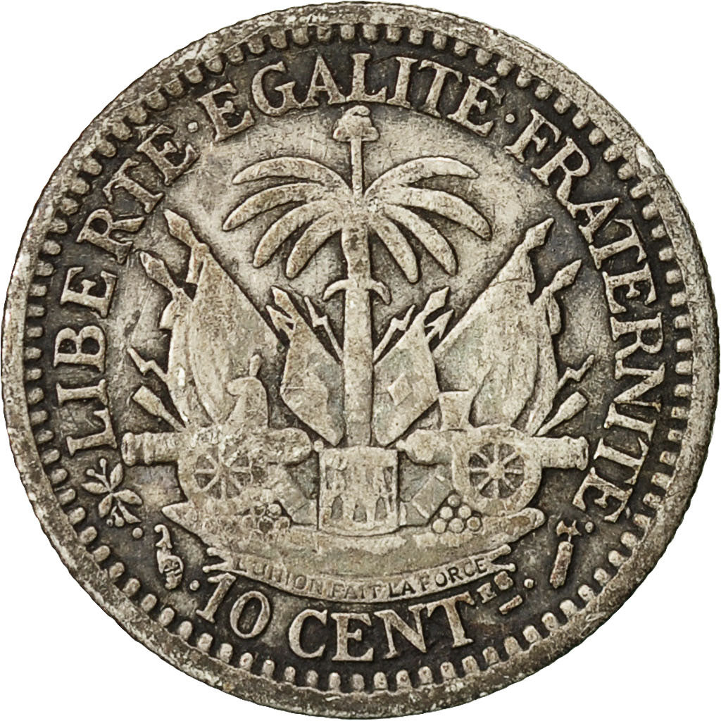 Coin, Haiti, 10 Centimes, 1882, VF(30-35), Silver, KM:44