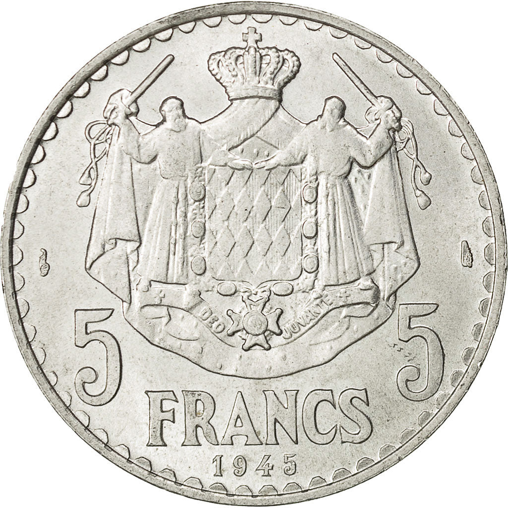 Monnaie, Monaco, Louis II, 5 Francs, undated (1945), SUP+, Aluminium, KM:122