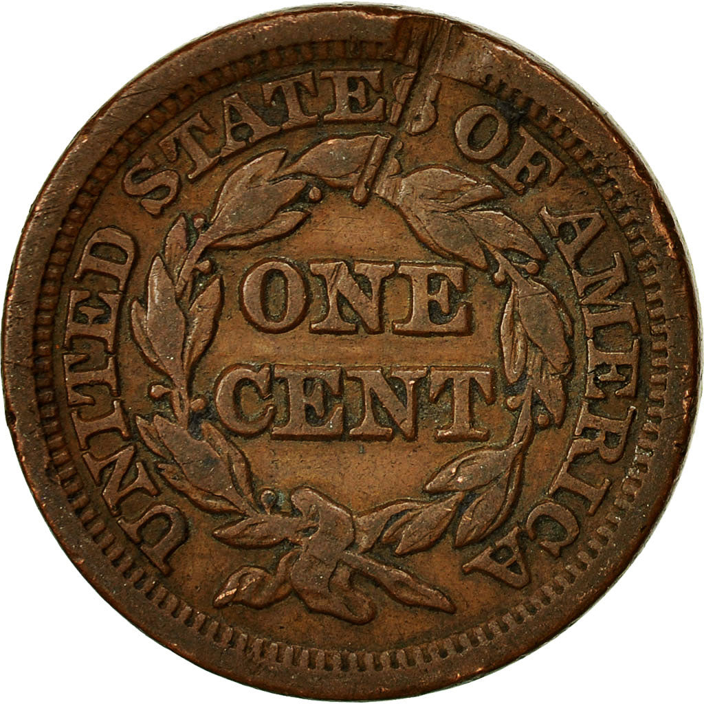Coin, United States, Braided Hair Cent, Cent, 1847, U.S. Mint, Philadelphia