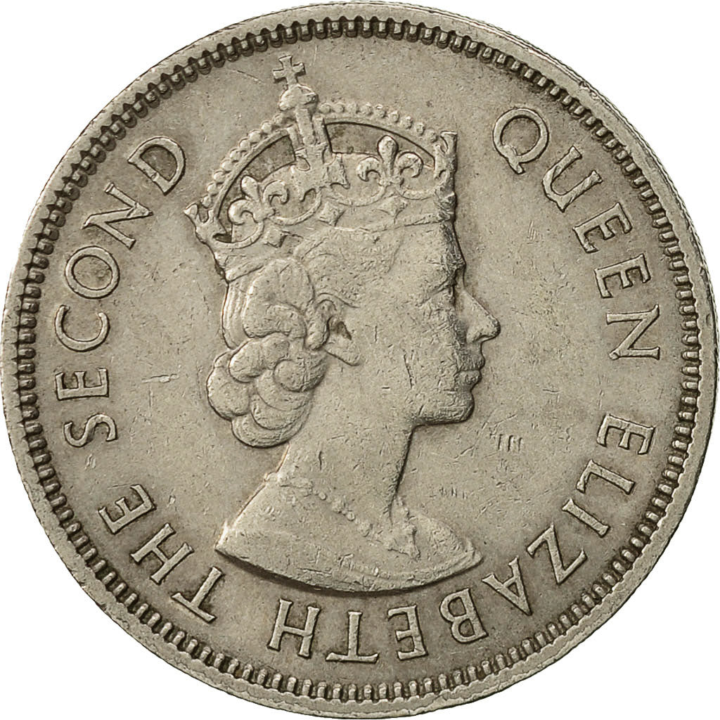 Coin, Hong Kong, Elizabeth II, 50 Cents, 1964, EF(40-45), Copper-nickel, KM:30.1