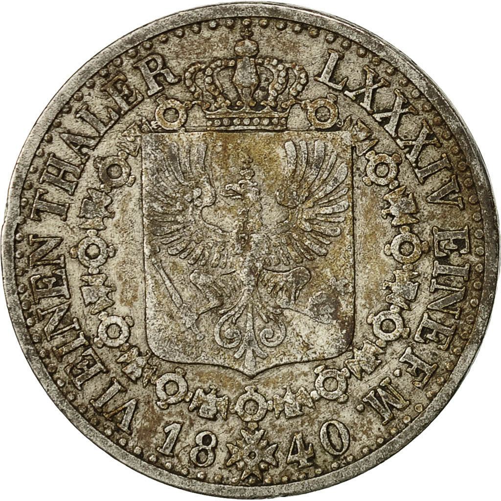 Coin, German States, PRUSSIA, Friedrich Wilhelm III, 1/6 Thaler, 1840