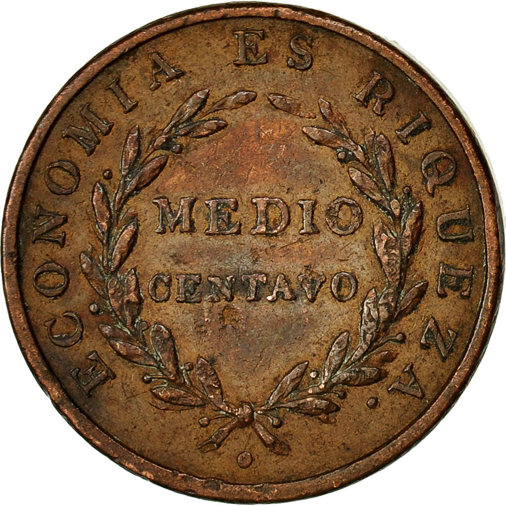 Coin, Chile, 1/2 Centavo, 1835, EF(40-45), Copper, KM:114