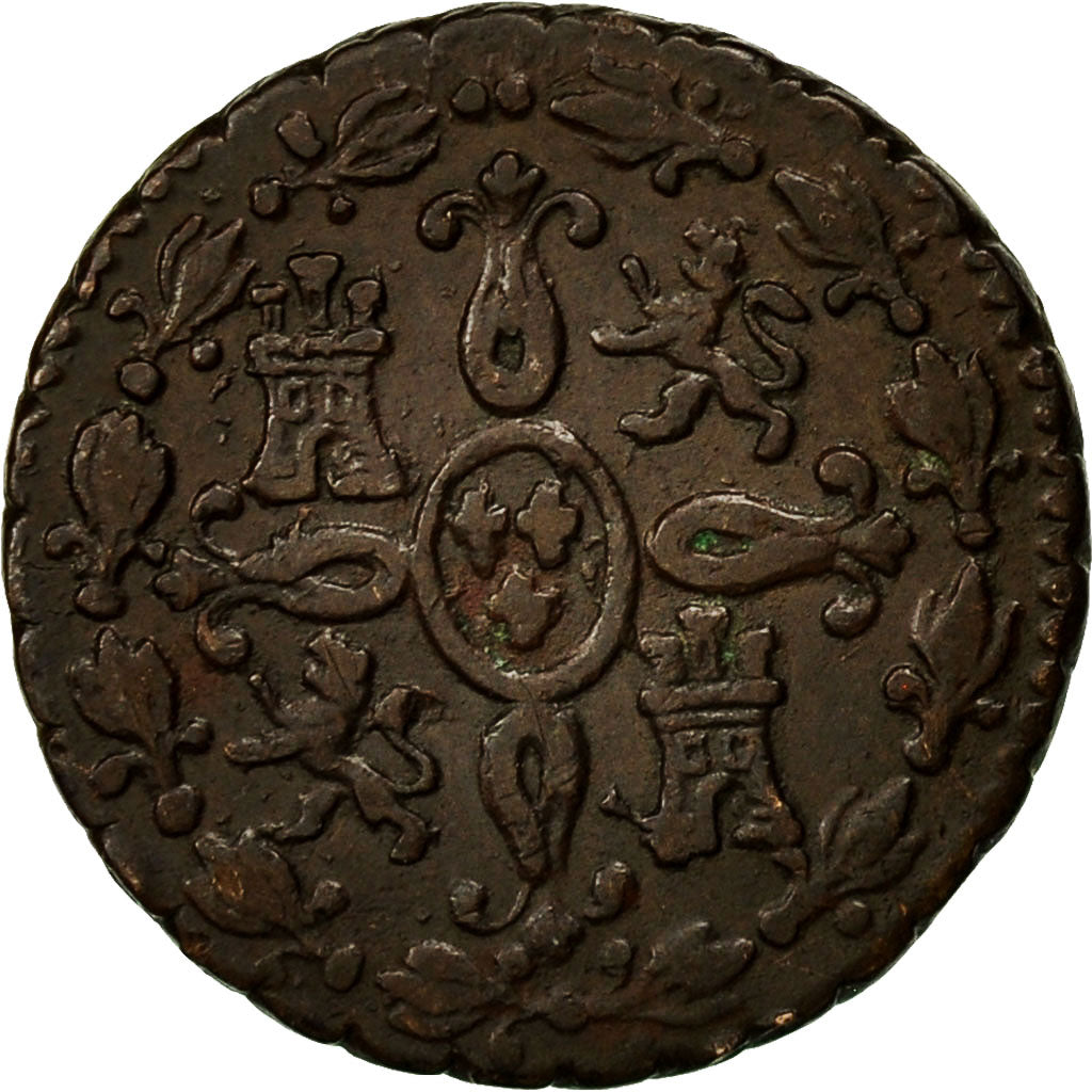 Coin, Spain, Ferdinand VII, 2 Maravedis, 1833, Segovia, EF(40-45), Copper