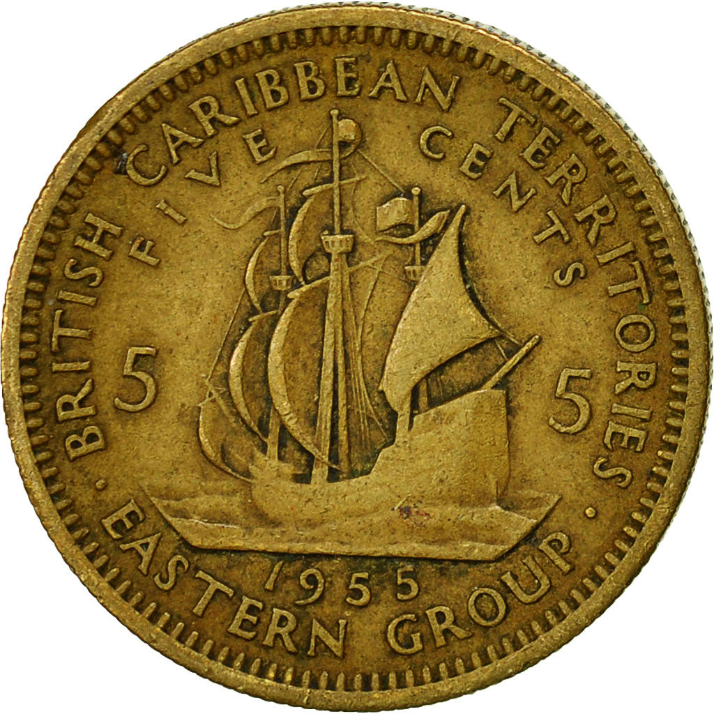 Coin, East Caribbean States, Elizabeth II, 5 Cents, 1955, EF(40-45)