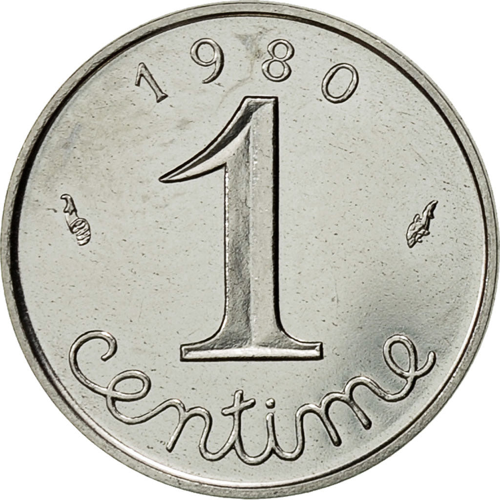 Moneda, Francia, Épi, Centime, 1980, Paris, FDC, Acero inoxidable, KM:928