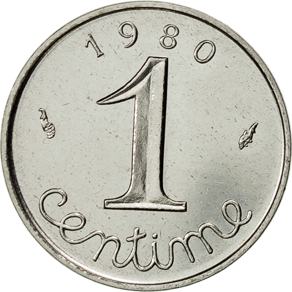 Moneda, Francia, Épi, Centime, 1980, Paris, FDC, Acero inoxidable, KM:928
