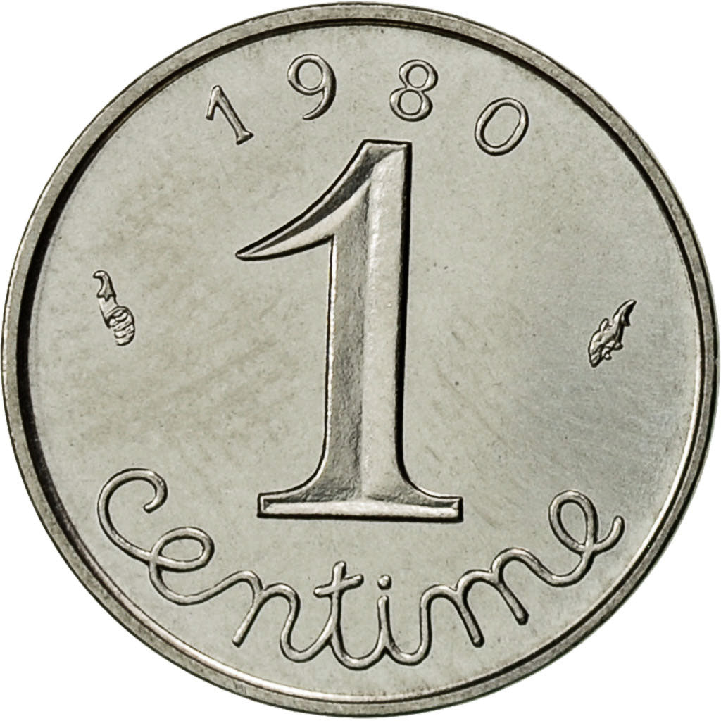 Moneda, Francia, Épi, Centime, 1980, Paris, FDC, Acero inoxidable, KM:928