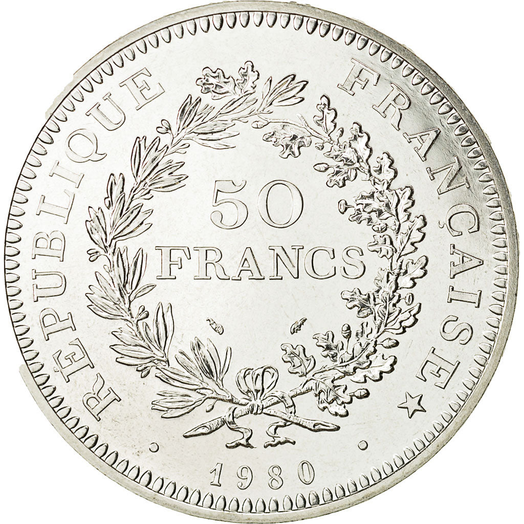 Moneta, Francia, Hercule, 50 Francs, 1980, Paris, FDC, Argento, KM:941.1