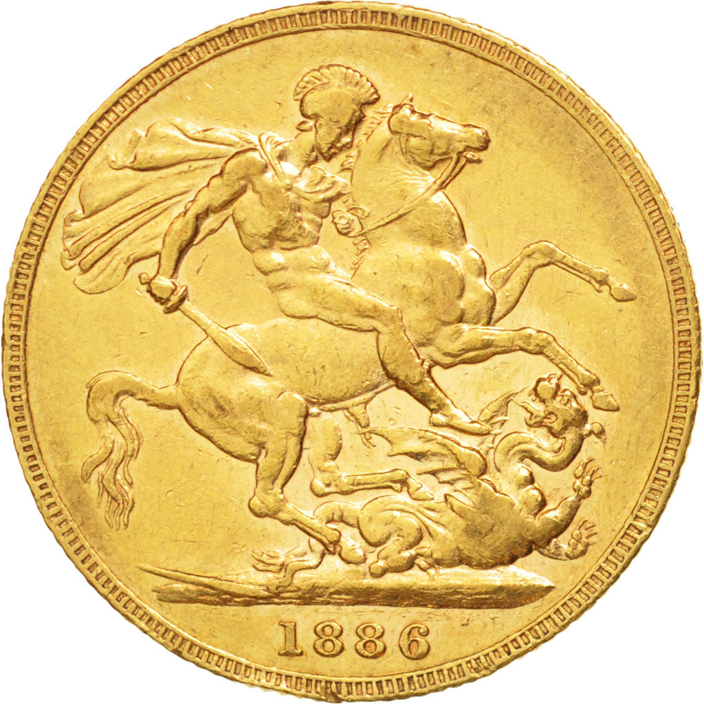 Coin, Australia, Victoria, Sovereign, 1886, Melbourne, MS(60-62)