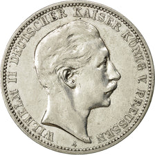 Coin, German States, PRUSSIA, Wilhelm II, 3 Mark, 1909, Berlin, EF(40-45)