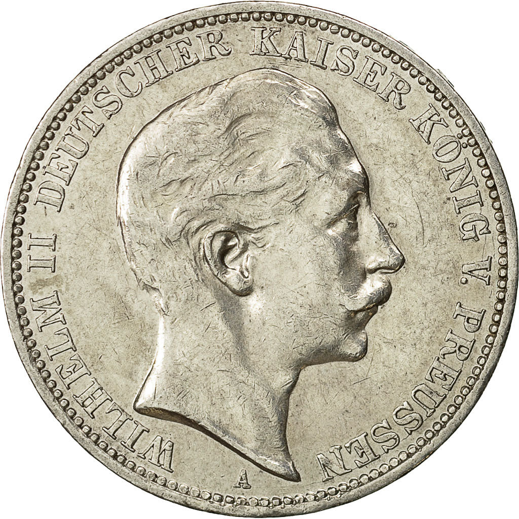 Coin, German States, PRUSSIA, Wilhelm II, 3 Mark, 1912, Berlin, EF(40-45)