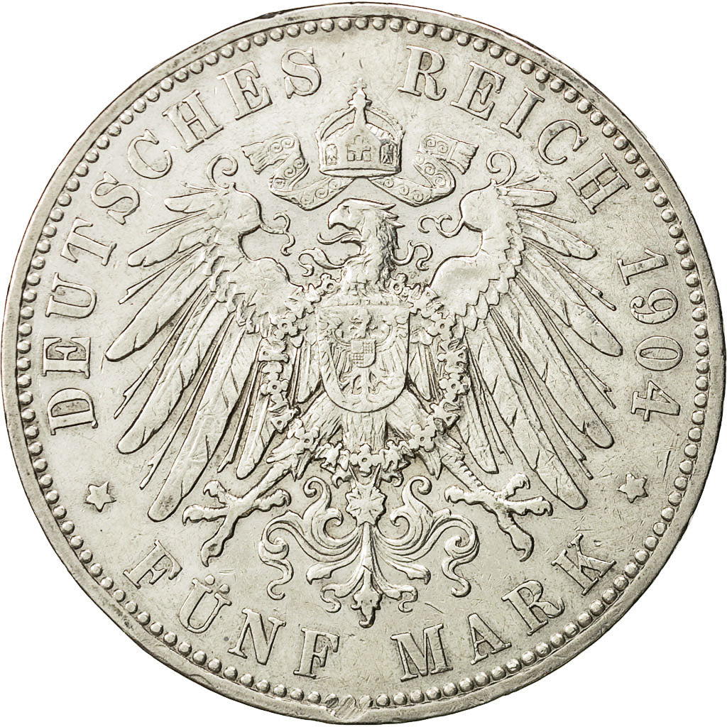 Coin, German States, PRUSSIA, Wilhelm II, 5 Mark, 1904, Berlin, EF(40-45)