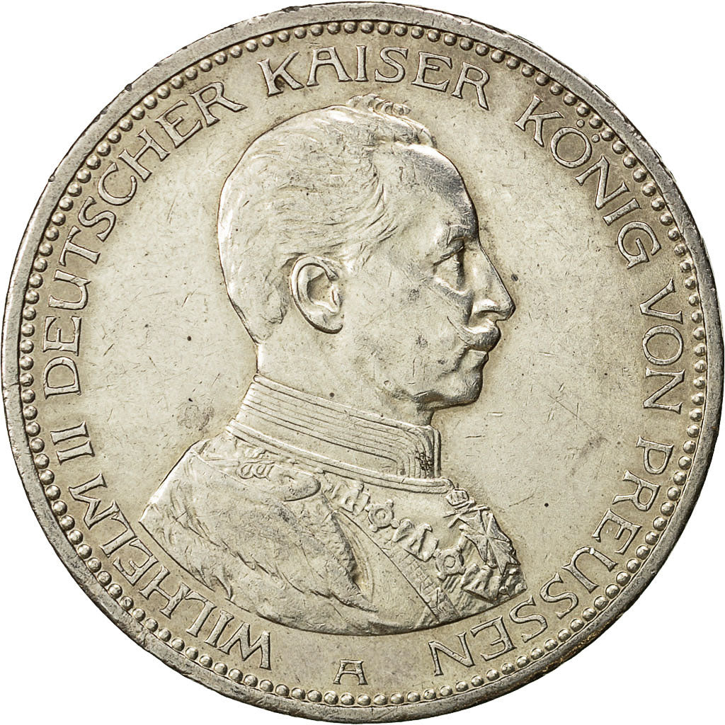 Coin, German States, PRUSSIA, Wilhelm II, 5 Mark, 1913, Berlin, AU(50-53)