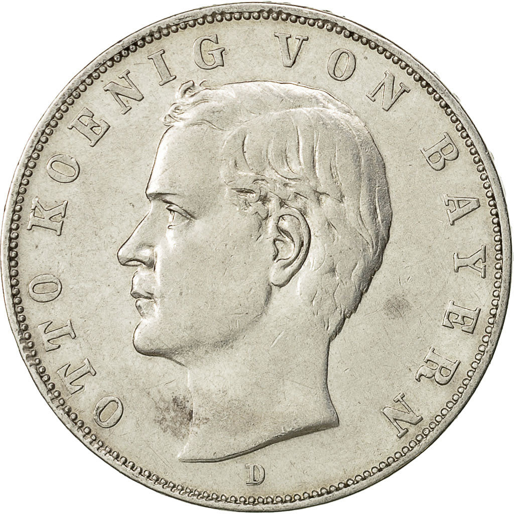 Coin, German States, BAVARIA, Otto, 3 Mark, 1913, Munich, EF(40-45), Silver