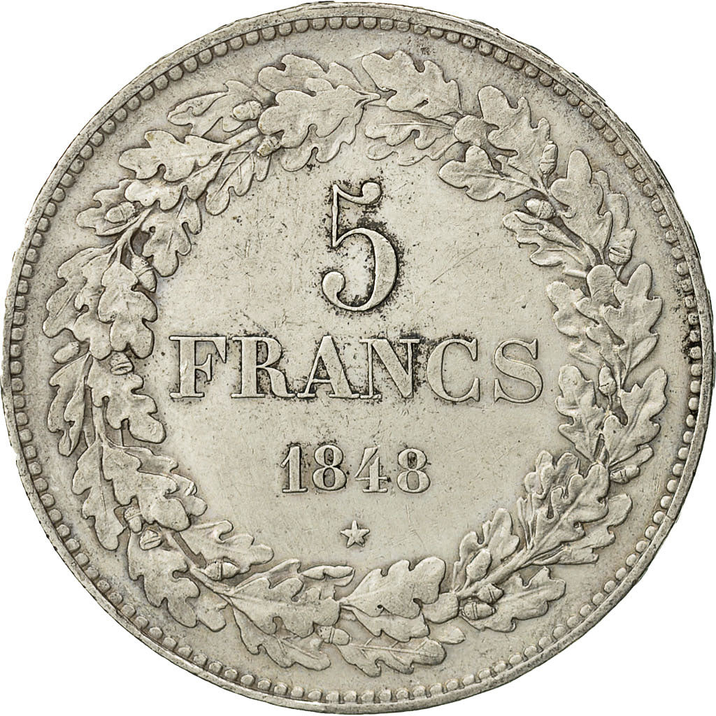 Coin, Belgium, Leopold I, 5 Francs, 5 Frank, 1848, EF(40-45), Silver, KM:3.2