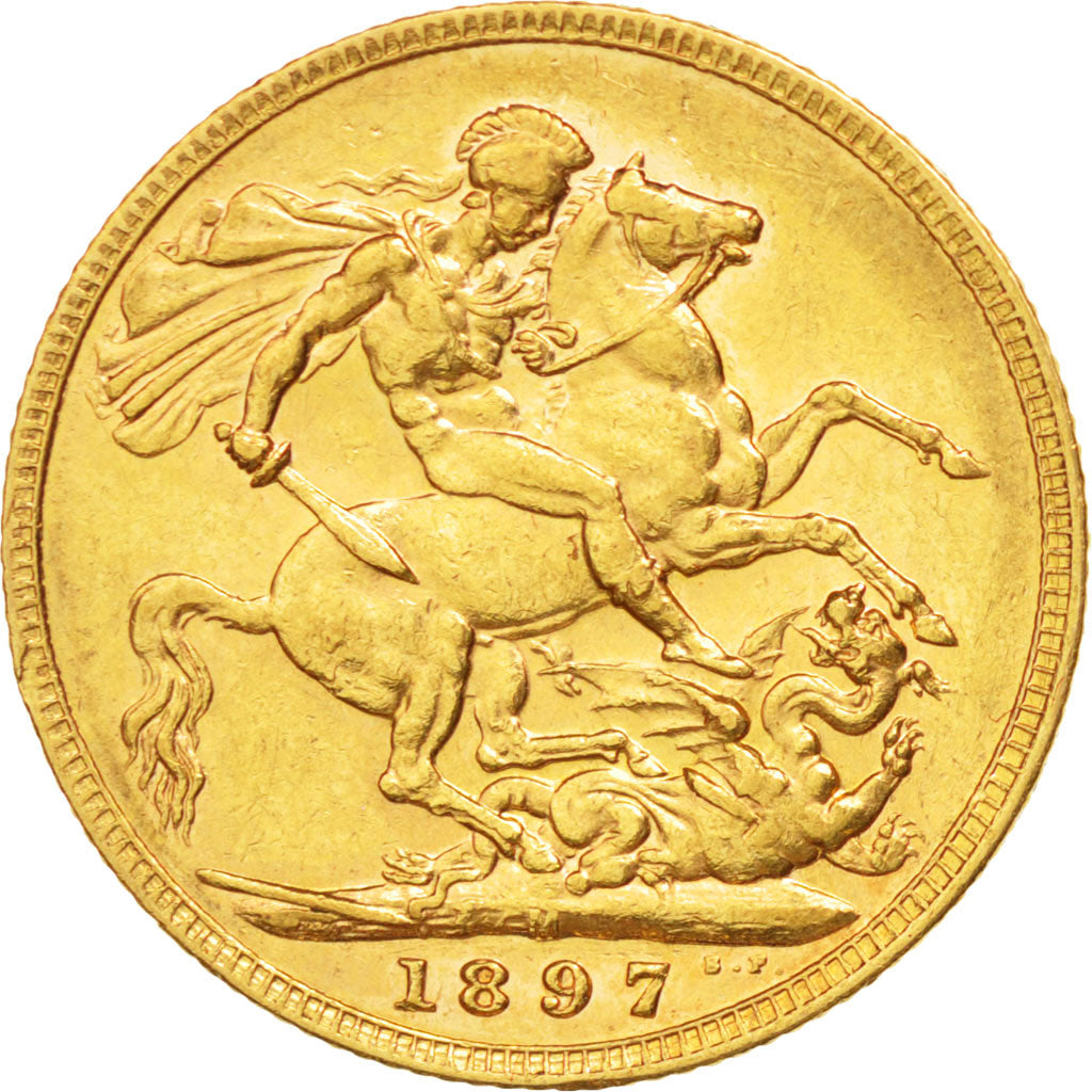 Coin, Australia, Victoria, Sovereign, 1897, Melbourne, AU(55-58), Gold, KM:13