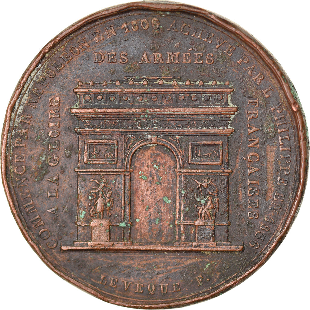 France, Token, Loui-Philippe Ier, Achèvement de l'Arc de Triomphe, 1836