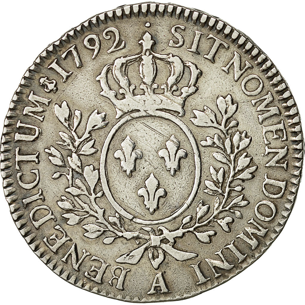 Monnaie, France, Louis XVI, 1/2 Écu, 1/2 ECU, 44 Sols, 1792, Paris, TB+