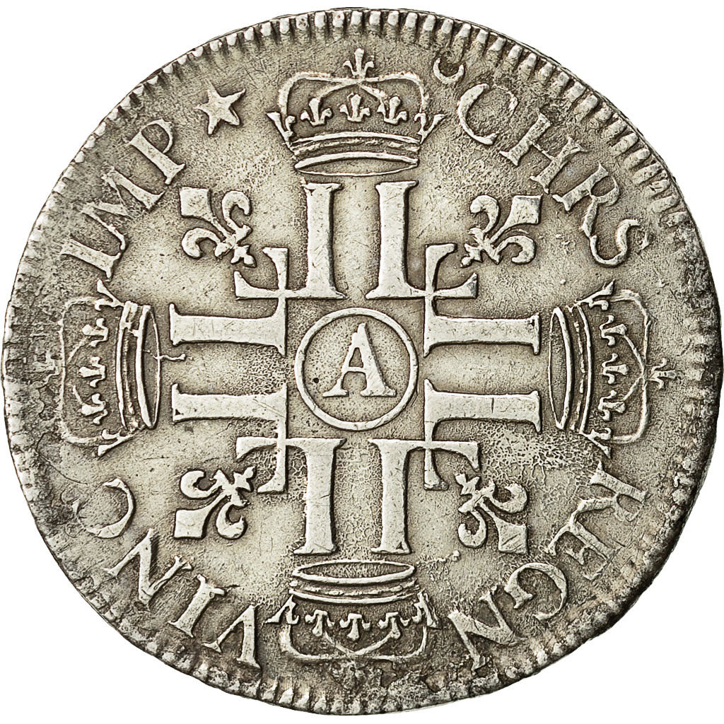 Monnaie, France, Louis XIV, 1/2 Écu aux 8 L, 1/2 Ecu, 1691, Paris, TTB, Argent