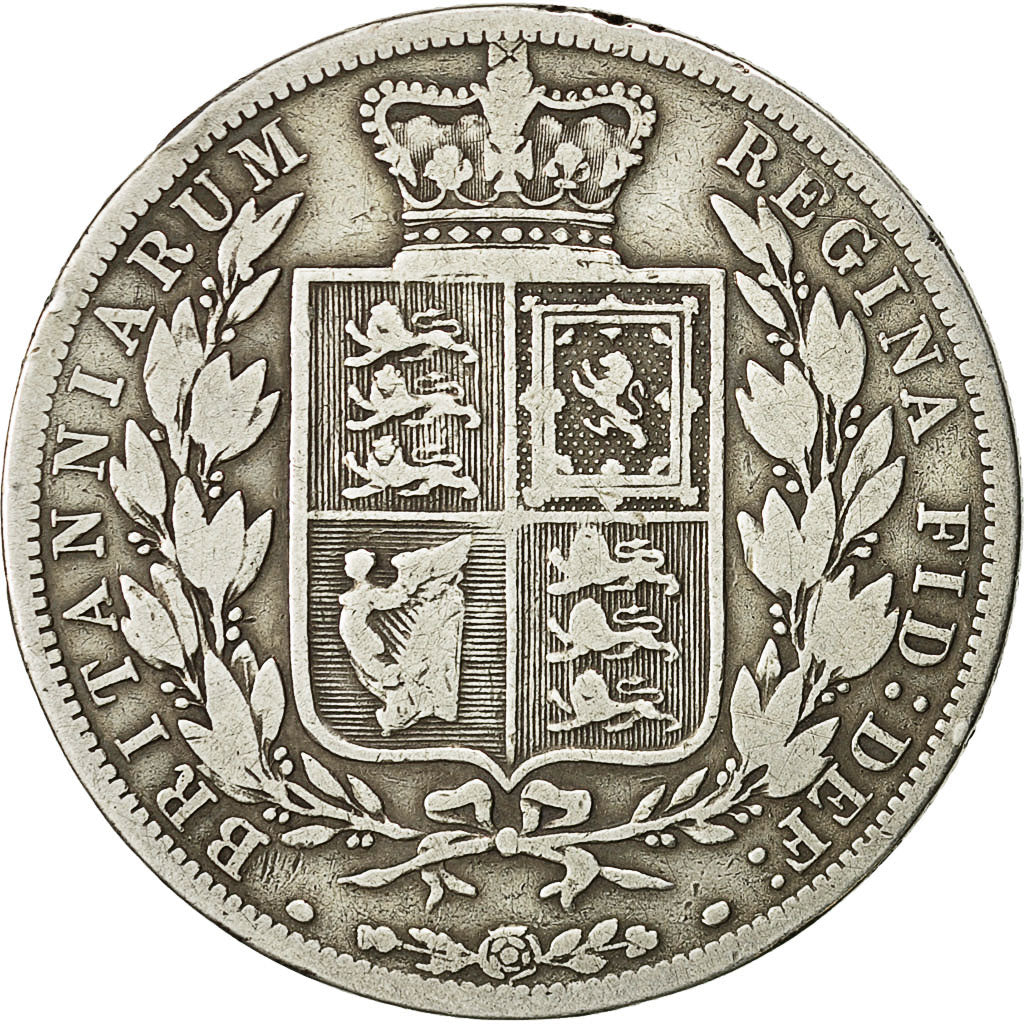 Monnaie, Grande-Bretagne, Victoria, 1/2 Crown, 1886, B+, Argent, KM:756