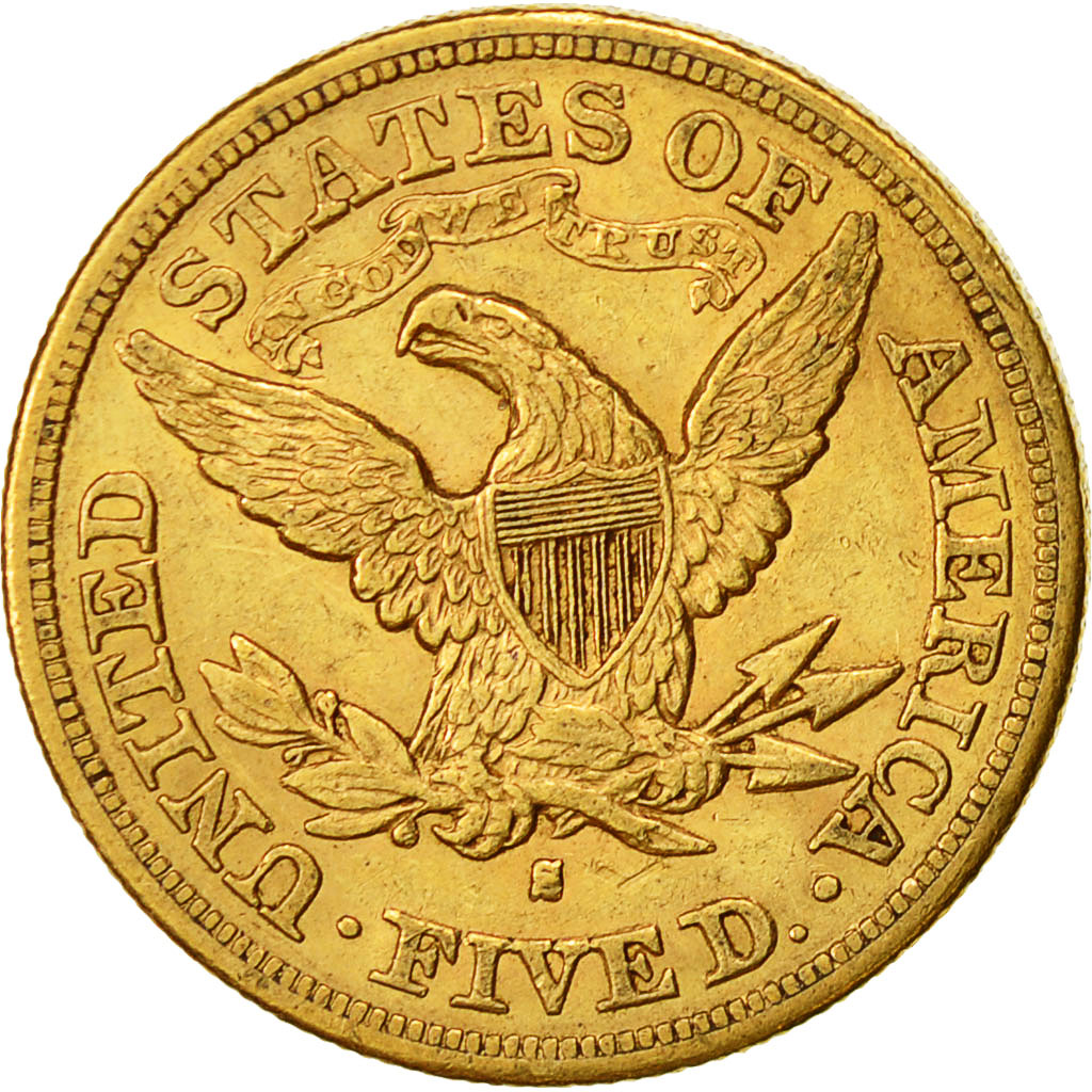 Coin, United States, Coronet Head, $5, Half Eagle, 1880, U.S. Mint, San