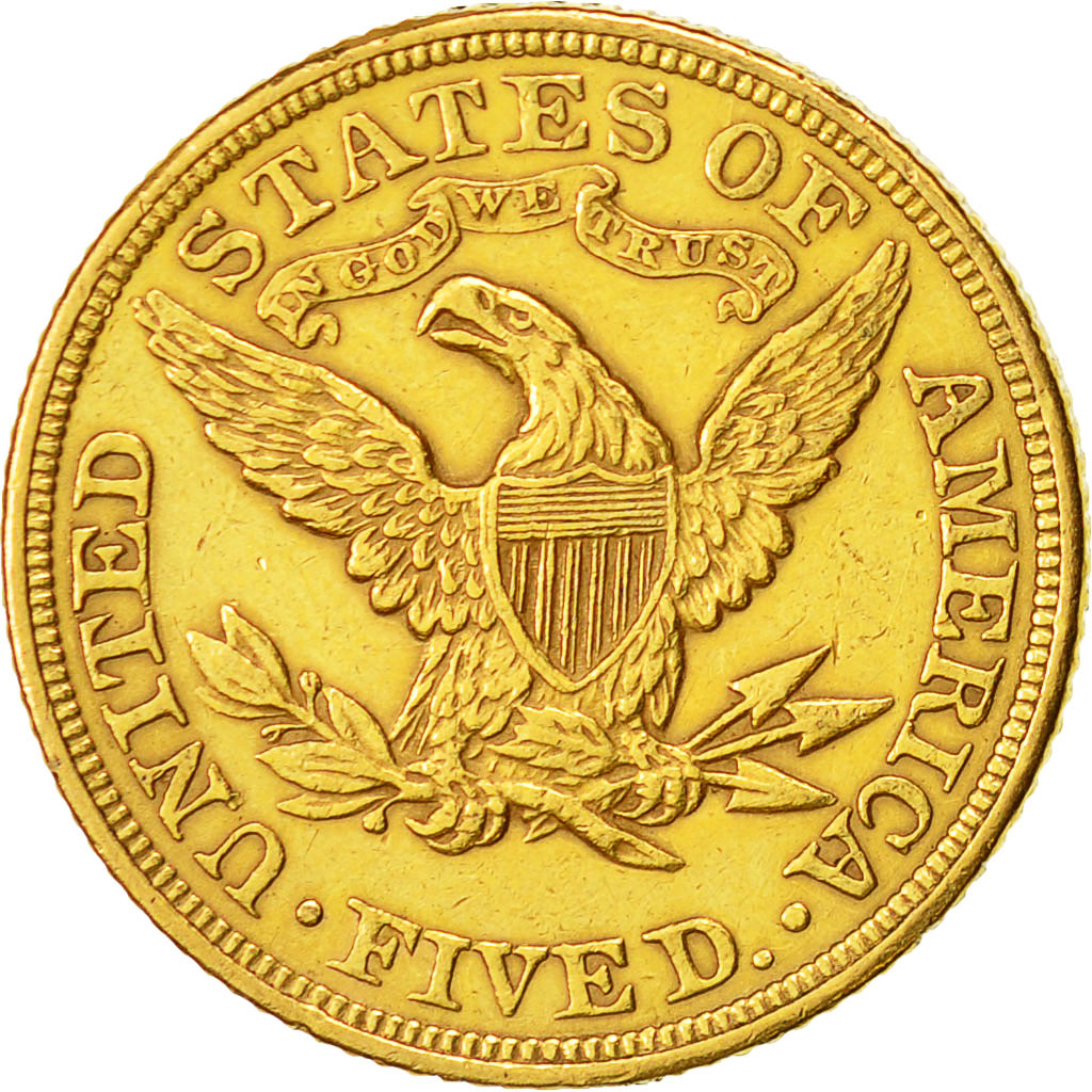 Monnaie, États-Unis, Coronet Head, $5, Half Eagle, 1893, U.S. Mint