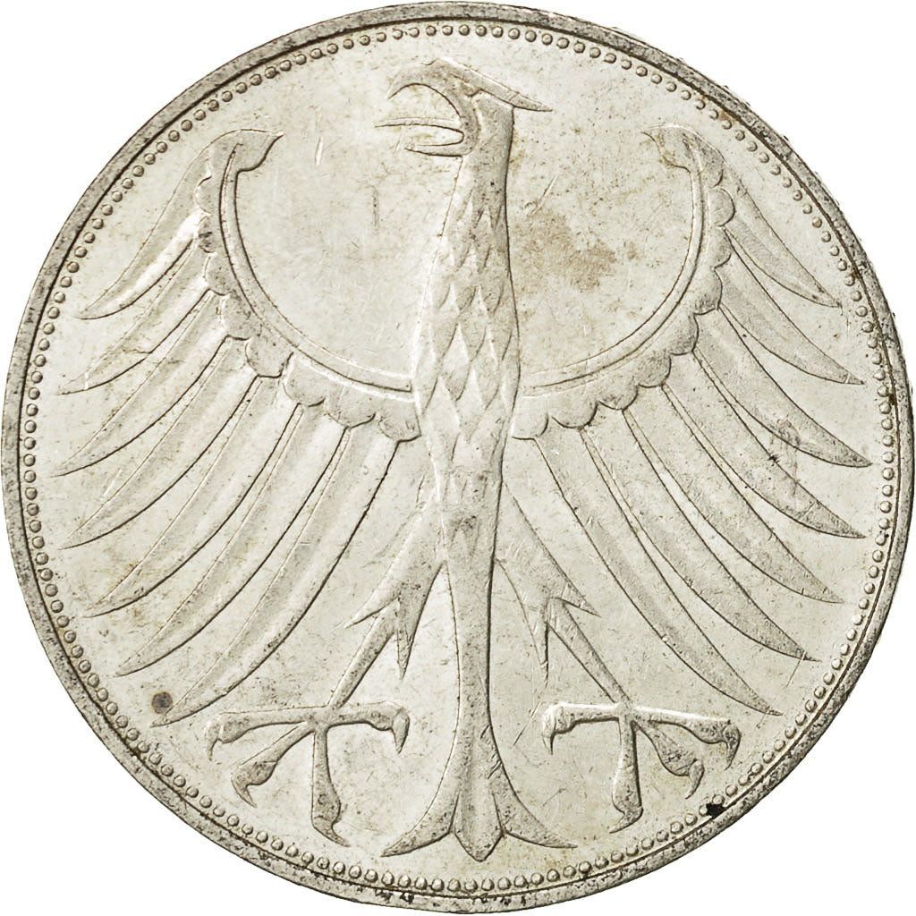 Coin, GERMANY - FEDERAL REPUBLIC, 5 Mark, 1972, Karlsruhe, AU(50-53), Silver