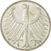 Coin, GERMANY - FEDERAL REPUBLIC, 5 Mark, 1972, Karlsruhe, AU(50-53), Silver