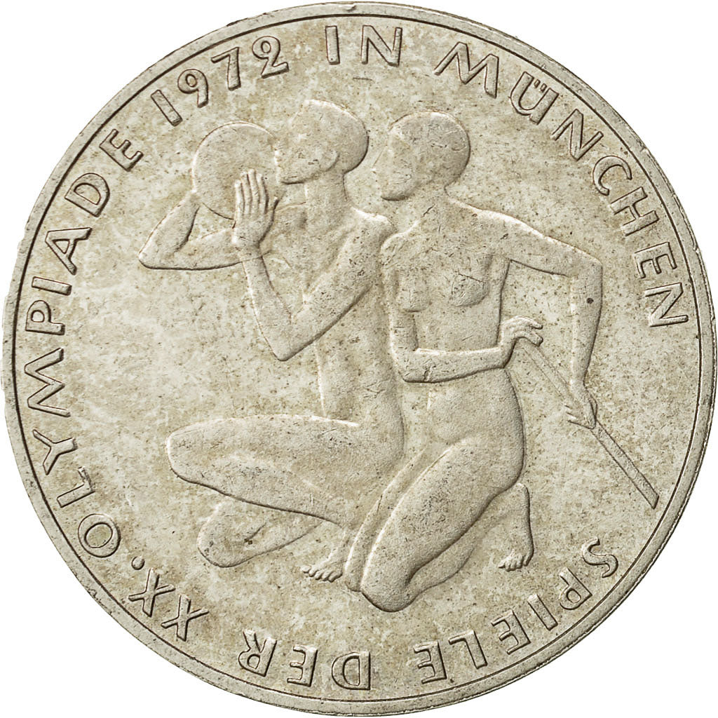 Coin, GERMANY - FEDERAL REPUBLIC, 10 Mark, 1972, Karlsruhe, AU(55-58), Silver